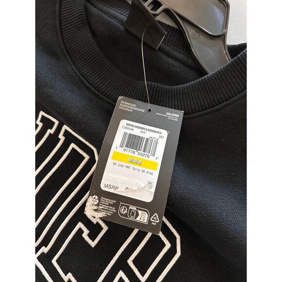Under Armour Icon Heavyweight Terry Men's Oversized Crew Black M - Picture 4 of 6